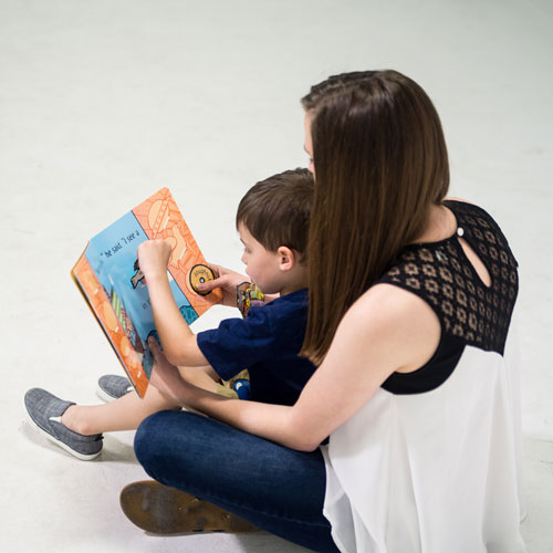 parent and child reading book